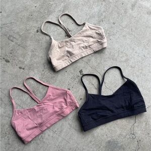 lululemon athletica Flow Y Sports Bra Trio in Pink, Nude & Black